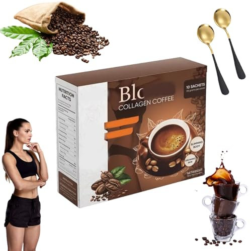 Collagen Coffee, Coffee Collagen from Japan, Coffee Collagen Powder for Weight Loss, 100% Pure & Organic Instant Coffee, Pure Organic Coffee Collagen for Women and Men (1Box)