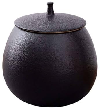 TYMYYS Zuccheriera In Ceramica Con Coperchio, Contenitore Di Zucchero Del Caffè Del Tè In Ceramica Per Il Bar Del Caffè, Set Di Contenitori Di Zucchero Di Farina Per La Cucina-nero-0.4