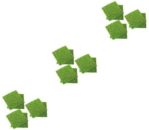 Supvox 18stücke Titel Künstlicher Rasenteppich Für Miniatur Landschaften Garten Dekoration Grün Für Mikro-Garten Terrarien Und Puppenhäuser