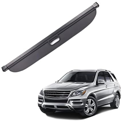 LVTFCO Auto Laderaumabdeckung Kofferraumabdeckung Rollo für Mercedes Benz ML W166 ML320 ML350 ML400 500 2012-2017, Ausziehbar Kofferraumabdeckung Schutz Privatsphäre Auto Laderaumabdeckung Zubehör