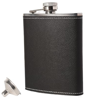8OZ Hip Flask for Men Women, 304 Stainless Steel Portable Whiskey Flask with Funnel for Camping Climbing Barbecue