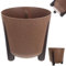 KADAX Maceta con inserto interior, maceta de plástico, maceta redonda, maceta decorativa para interior y exterior (marrón, 21 cm)
