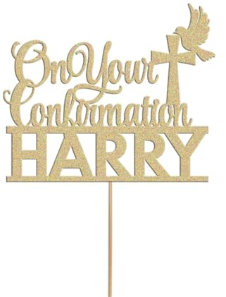 Personalised on your Confirmation Dove Cake Topper Congratulation Birthday Cake Any Name