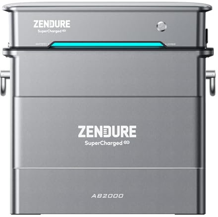 Zendure Solarflow Hyper 2000 avec AB2000 1920Wh, Centrale Électrique de Balcon avec Entrée Solaire 1800W, Hub Intégré(Unité de Contrôle Intelligente) Micro Onduleur, Charge AC Bidirectionnelle 1200W