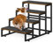 smusei Escalera para perros y gatos, 4 niveles, para mascotas, marco de madera estable, con base antideslizante, escalera para mascotas para sofá, cama, balcón, 60 x 40 x 43 cm, marrón