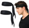 TNSLAND 2 Stück Stirnbänder für Herren Frauen, Haarband Herren, Schweißband Stirn, Haarband Sport, Stirnband Herren Sport, Stirnband Sport, Bandana Schwarz für Laufen Tennis Fitness Antitranspirant