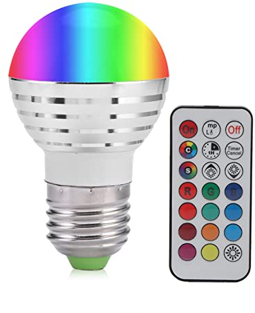 Spacnana LED Kerzenlampe, E27 3W RGB Farbwechsel | 16 Farben, Fernbedienung, 7 Farbverläufe und -sprünge, für Hotels, Cafés und Flure, stimmungsvolle Beleuchtung