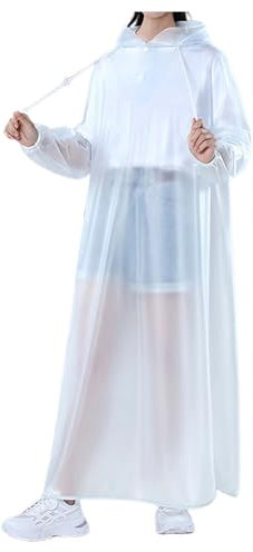 Damen Erwachsene Ganzkörper Regenmantel | Langer Fahrradponcho für starken Regen Mädchen Glitzer Mokassins, weiß, 5XL