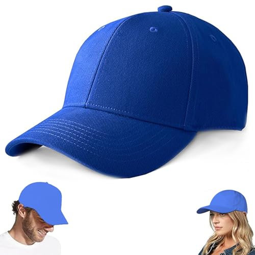 QEEROYO Baseballmützen, Verstellbar Athletic Baseball Cap, Baseball Caps für Damen, Baseball Cap, Einfarbige Baseballkappe, Verstellbare Baseballmütze, Classic Baseballkappen, Basecap Cap, Blau
