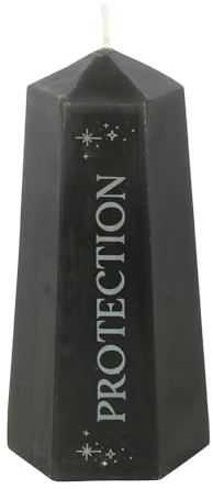 Black Crystal Tower Candle with Hidden Obsidian Stone – Protection & Inner Clarity for Manifestation, Meditation, and Spiritual Rituals – 30-Hour Burn Time, Unscented Paraffin Wax