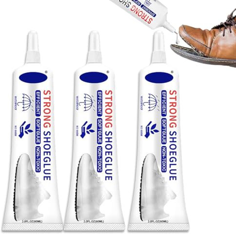 Lot de 3 tubes de colle à chaussures extra forte et imperméable - 60 ml - Pour réparer tous les types de chaussures - Pour la réparation de tous les types de chaussures