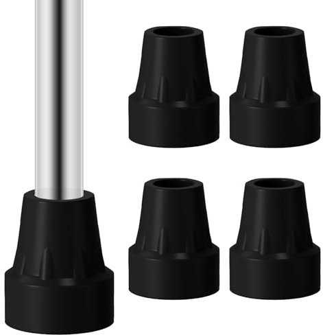 Packung mit 4 Gummipuffern 20mm für Gehstöcke,Krücken,Walking Stöcke,rutschfeste Gummispitzen,Ersatz-Gummispitzen für Wanderstöcke,Trekkingstöcke,Senioren Krücken,Gummistopper