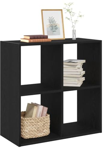 vidaXL Bücherregal Schwarz Eichen-Optik 68,5 x 32 x 68,5 cm | Das moderne Design mit dem eleganten schwarzen Eichen-Finish bringt einen Hauch von Stil in dein Zuhause oder Büro Die
