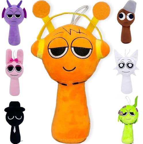 wiztex Sprunkii Kuscheltier - 20 cm YouTube Video Stuffed Animals Sprunkii Plushtier Geschenk für Kinder und Fans (Orange)