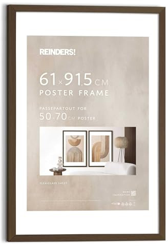 REINDERS Bilderrahmen Poster 61x91,5cm, mit Passe-partout 50x70cm Nussbaum