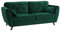 Home Detail Fabric Sofa as 2 Seater Sofa and 3 Seater Sofa Size, Linen or Velvet Couch with Matching Cushions & Wooden Legs (Green Velvet, 3 Seater)