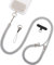 Segus Handykette Universal, 1 Stück 6MM Handykette zum Umhängen, Handy Umhängeband mit 2 Stück Universelles Patch, Einstellbar und Abnehmbar, Handyschnur für alle Smartphone (Hellgrau)