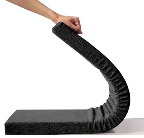 AQIGR Bankkissen Bankauflage 5 cm Dickes Gartenbankkissen Polsterauflage Waschbar Abnehmbarem Rutschfestes Sitzkissen für drinnen und draußen Terrasse(Black,70x40cm x5cm Thick)