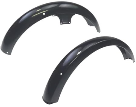 Schutzblech Set vorne & hinten passend für Simson S50 S51 S70 Kotflügel Schwarz Metall pulverbeschichtet Moped Schutz Kotflügelset Vorderrad Hinterrad glänzend mit Bohrungen