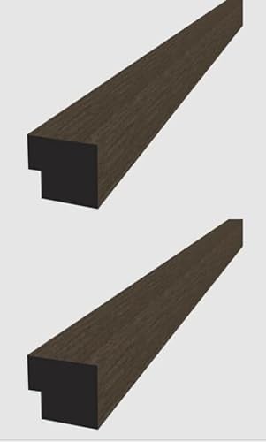 Acoustic Slatted Wall Panel Decorative Slat 3D Timber Oak Natural - 2400mm x 600mm (End Trim x2 Dark Oak 2400x30mm)