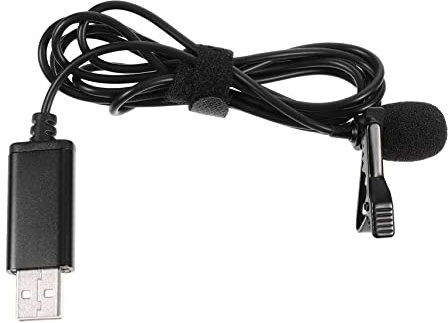 FUNOMOCYA 1Stück USB Lavalier Mikrofon mit Clip Aufnahme Mikrofon für PC und Notebooks Hohe Empfindlichkeit für Online Meetings und Sprachaufnahmen