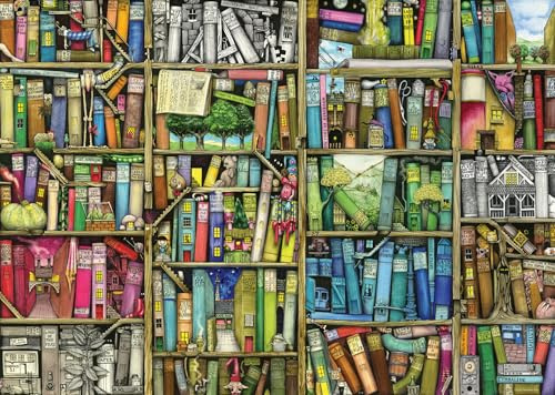 Wonder Forge Puzzle 12001560 - Die Bizarre Buchhandlung - Puzzle 1000 Teile - Geschenke für Erwachsene und Kinder ab 14 Jahren