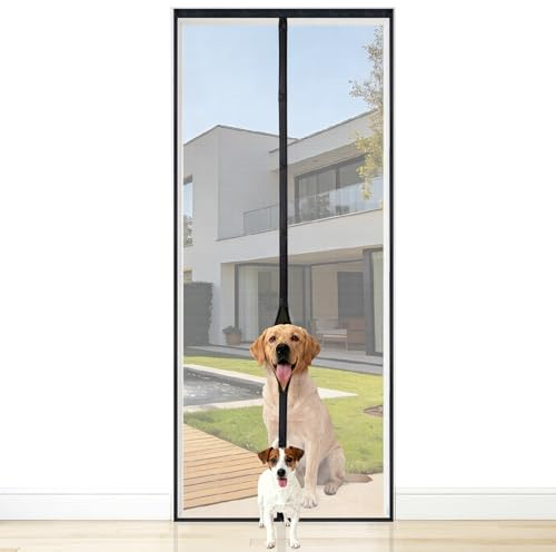 Apalus VP Pro moustiquaire pour porte de balcon, fibre de verre ignifugée, très robuste et résistante aux griffures, fermeture magnétique, bande auto-agrippante 3.8 cm, non recoupable, 90x220 cm