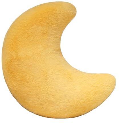 Xiyocadt Mond Kuscheltier Kissen, Plüschkissen Mond Plüschtiere, Flauschig und weich, Dekokissen, Deko Kinderzimmer – Geschenk für Mädchen & Jungen (50 x 40 cm,Gelb)