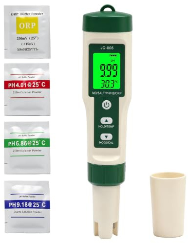 7JI Medidor de pH 10 en 1, EC TDS ORP H2 SALT S.G Temp MΩ Nutriente líquido