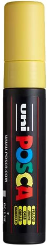 Uni-Ball 186307 - Uni POSCA marker met extra brede rechthoekige punt, geel, 1 stuk