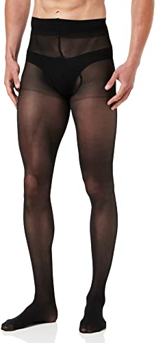 GLAMORY Damen Support 40 Herren-Stützstrumpfhose, Schwarz, L Große Größen EU