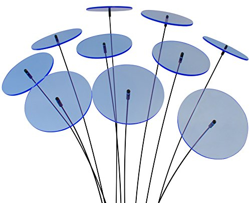 SUNPLAY Sonnenfänger-Scheiben in BLAU, 10 Stück je 10 cm Durchmesser im Set + 35 cm Schwingstäbe