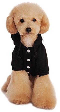 Eleery Hund jacke Winter Mantel Pullover hundebekleidung hunde hoodie (XXL, Schwarz)