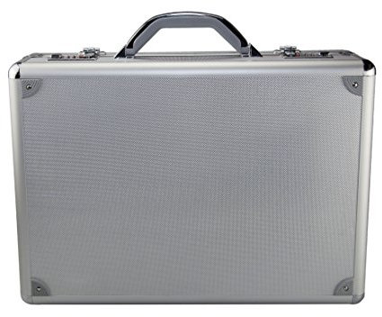 monolith 2000002276 - Aktenkoffer aus Aluminium, Aktentasche mit Zahlenschlössern, in Silber