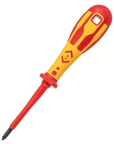 C.K Dextro VDE Pozidriv Screwdriver PZ1 x 80mm, Insulated Screwdrivers for Electricians, Tested to 10,000v, Gripping Precision Tip, Pozi Heavy Duty Screw Driver Electrician, Hand Tools, T49143-1