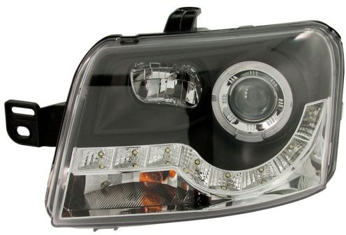 AutoStyle Satz Scheinwerfer TFL-Look passgenau | kompatibel mit Fiat Panda 2003-2008 - Schwarz