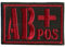 AB+POS Blutgruppe Positiv Military Survivor Biker Rotkreuz Abzeichen Aufnäher