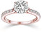Verlobungsring Rosegold Damen mit Stein (15 Zirkonia Steine) mit Etui Gravur Ich liebe Dich (Silber 925 hochwertig vergoldet) Antragsring Heiratsantrag Rose Rosegold Ring Verlobung Geschenk Frauen