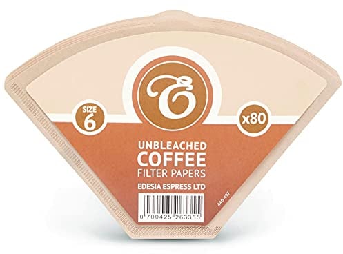 EDESIA ESPRESS - 80 filtres à café coniques en papier - non blanchis - taille 6
