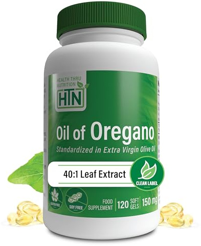 Oil of Oregano Supplement 120 Softgels Non-GMO Health Thru Nutrition