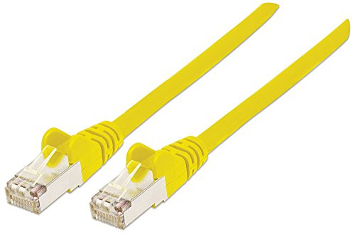 Intellinet Network Patch Cable, Cat7 Cable/Cat6A Plugs, 2m, Yellow, Copper, S/FTP, LSOH / LSZH, PVC, RJ45, Gold Plated Contacts, Snagless, Booted, Polybag