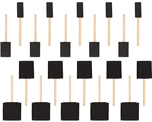 20 Pack Assorted Sponge Foam Paint Brushes with Wooden Handles for Arts and Crafts, 4 Sizes
