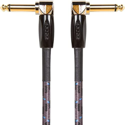 BOSS BIC-3AA Studio Grade Instrument Cable, Patch/pedal cable—right-angle 1/4-inch connectors, 1 ft/30 cm length