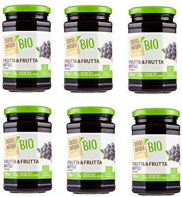 6 CONFETTURE MARMELLATA BIO GUSTO MIRTILLI 330 GR L'UNA BIOLOGICA [1,980 GR ]