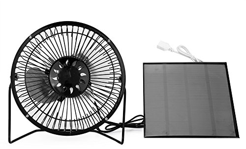 4.5W USB Ventilatori da tavolo Solar Panel Powered Mini Ventilatore portatile per ventilazione di raffreddamento Outdoor Home Travelling Camping Car Ventilation System (6 pollici)