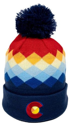 Argyle Colorado Mountain Rainbow Beanie