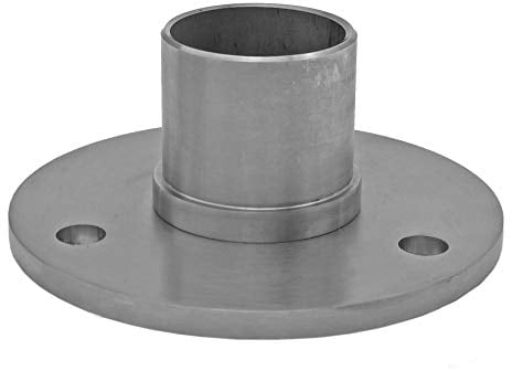 BASIT Bodenanker Edelstahl zur Befestigung von Geländerpfosten Edelstahl I Bodenflansch für Geländer Rundrohr Edelstahlrohr 42,4mm I Rohrflansch für Pfosten I PT30