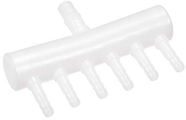 sourcing map 8mm To 4mm 6 Way Aquarium Air Line Tubing Splitter Connector Fish Tank Plastic Air Flow Divider Oxygen Splitter Lever Valve