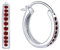 JO WISDOM creolen ohrringe silber 925 damen mit 3A zirkonia Januar Geburtsstein Granatfarbe,Schmuck für Frauen