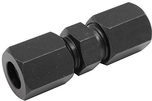 4LifetimeLines 3/8 High-Pressure Compression Union, Black-Oxide Coated Steel – Leak-Tight Tube Connector, Up to 5,000 PSI (1 per Bag)